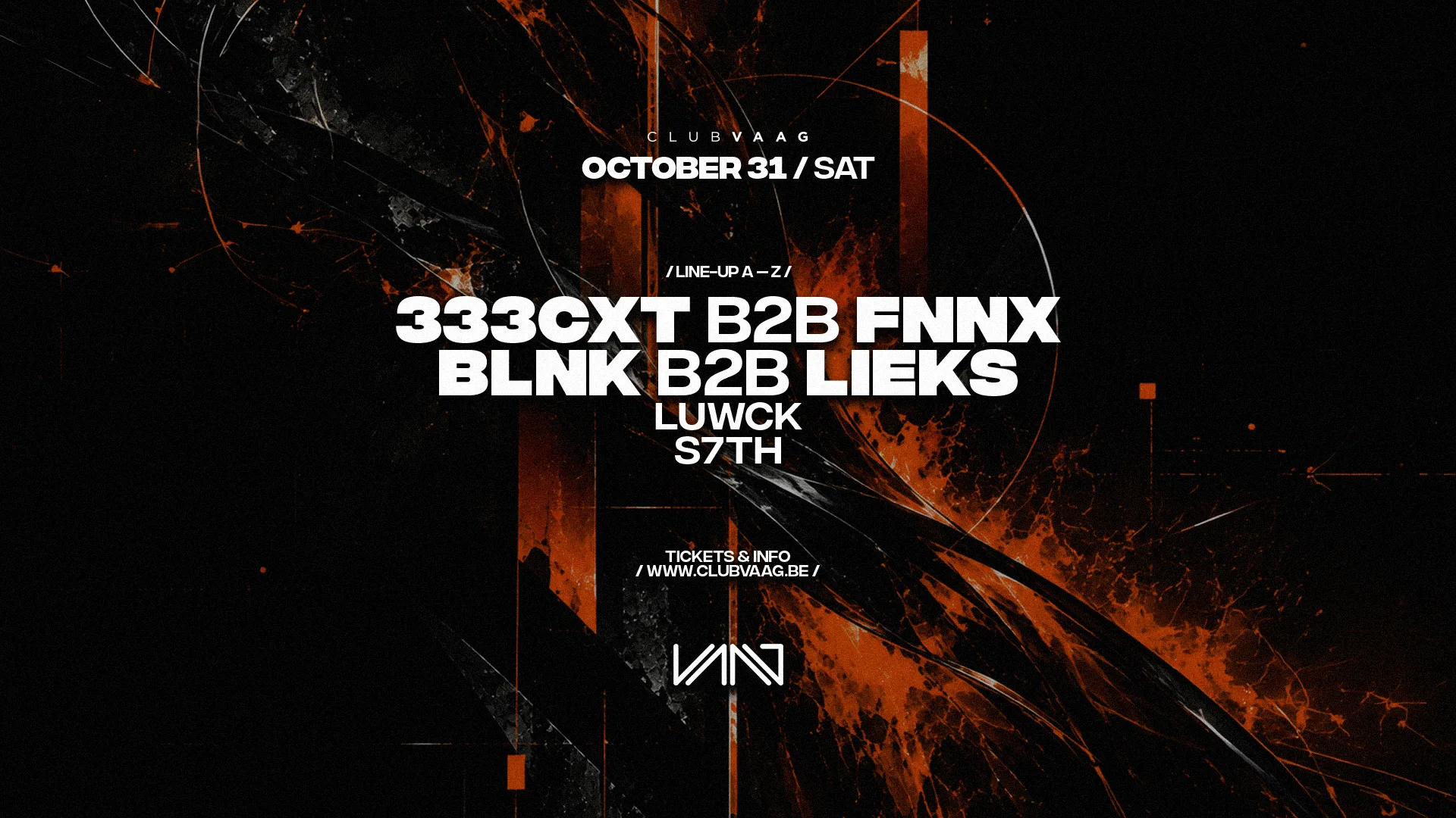 Club Vaag Invites 333CXT B2B FENNX & BLNK B2B LIEKS op Facebook