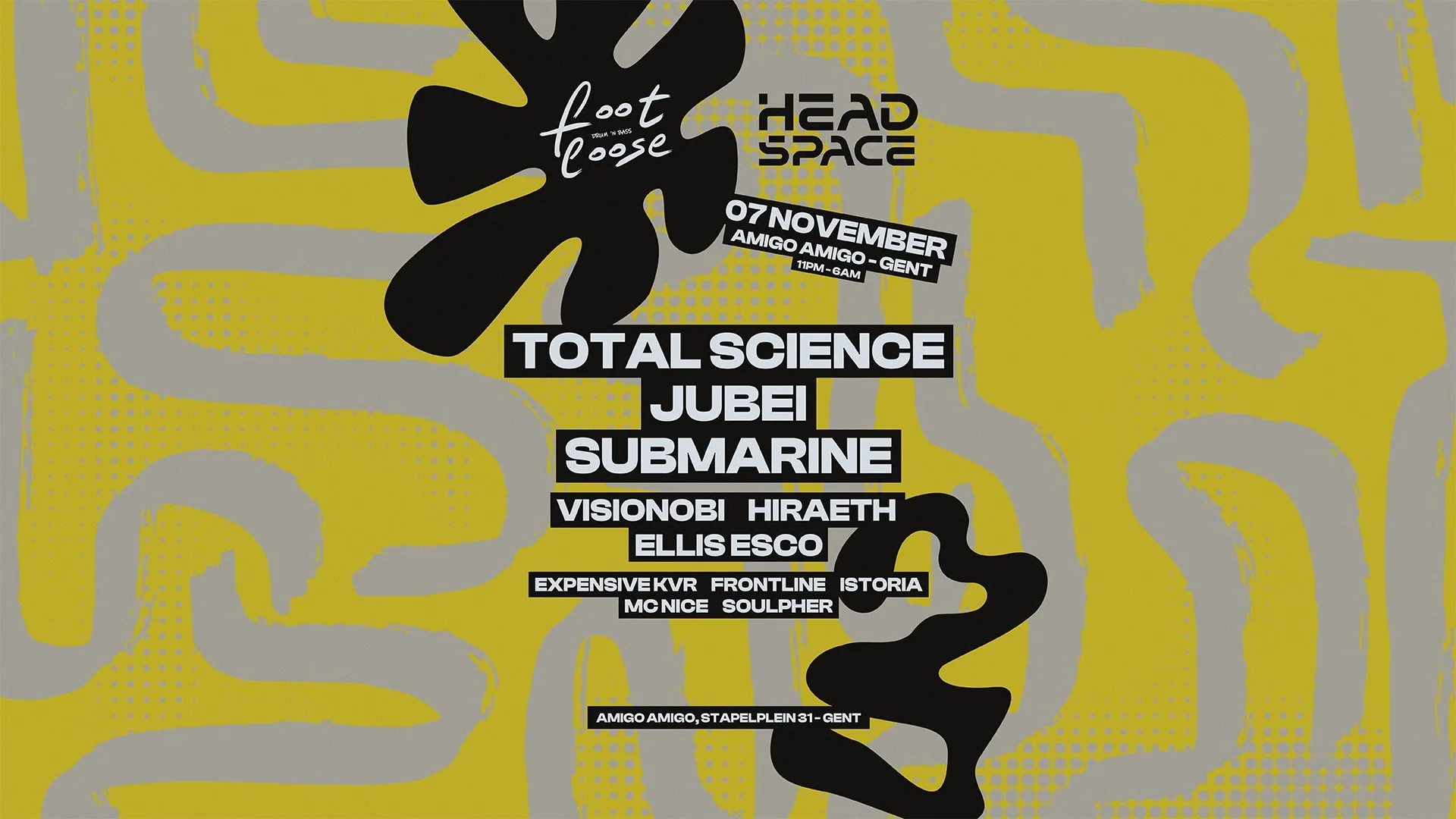 Headspace & Footloose Invite - Total Science, Jubei, Submarine + More op Facebook