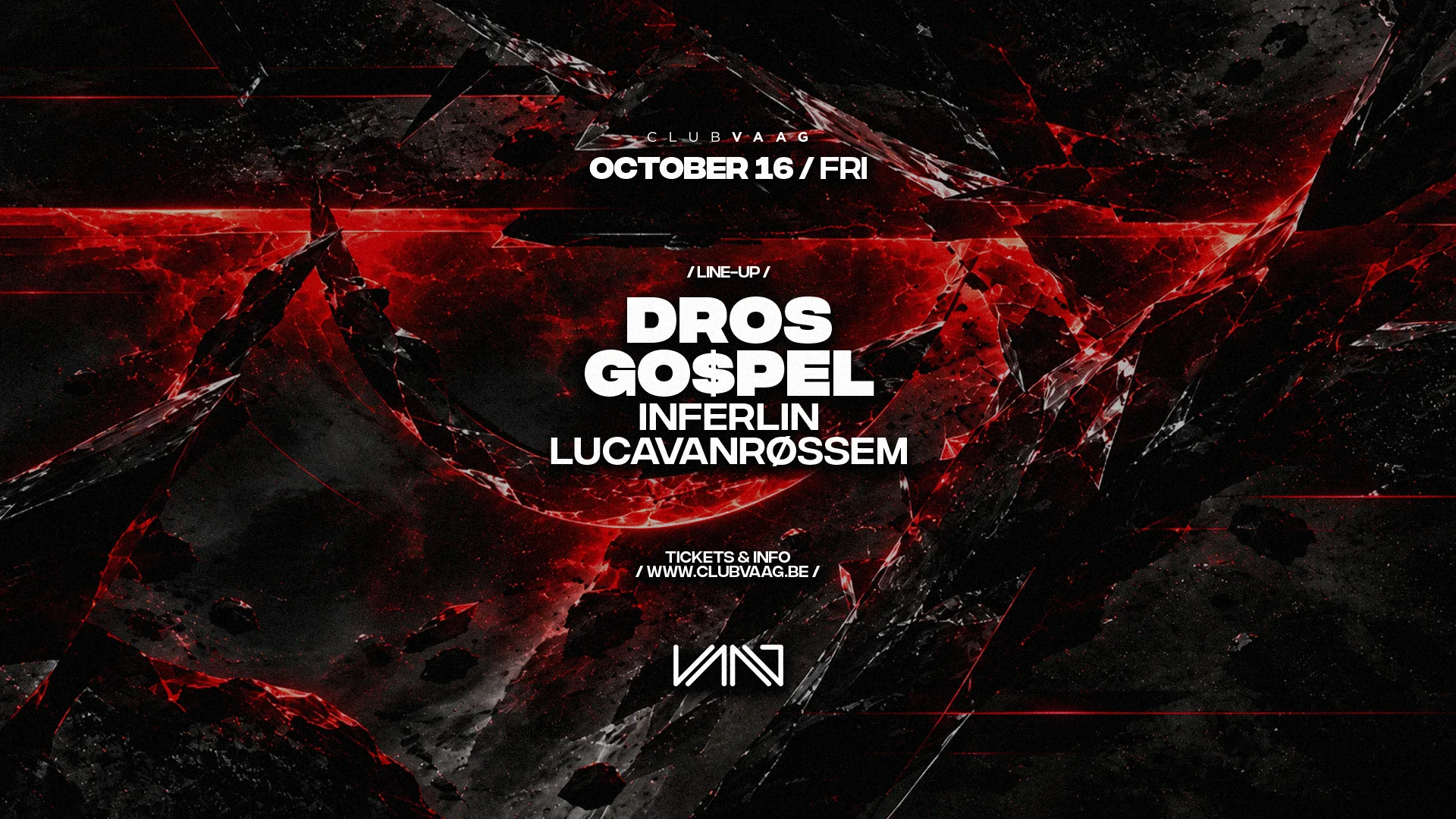 Club Vaag Invites DROS & GO$PEL op Facebook