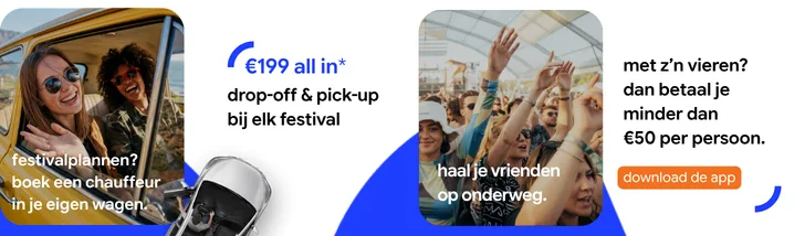 Get Driven — boek een chauffeur in je eigen wagen voor festivals