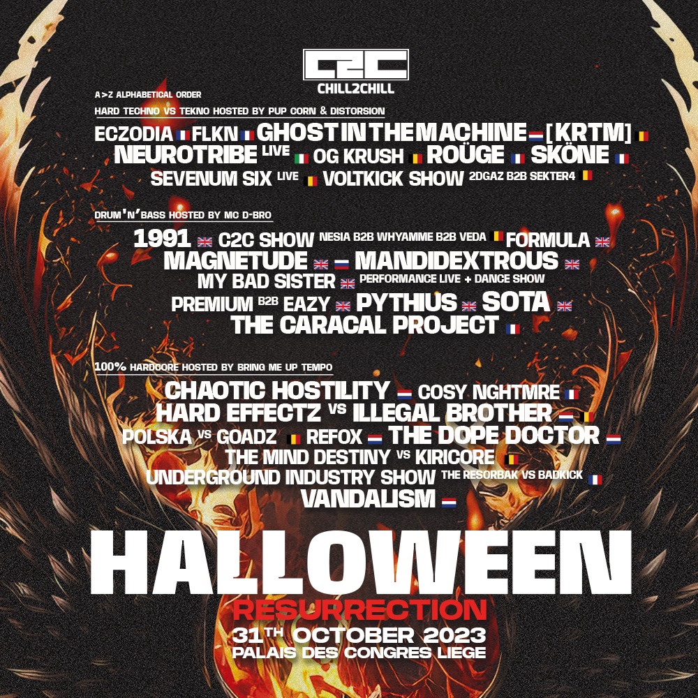 Chill2chill Halloween Festival 2023 : RESURRECTION - Festivals Belgie